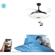 Ventilador De Teto 4 Pás Retrátil Bivolt Controle E Bluetooth - DELUXE