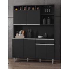 Cozinha Compacta Kit Alice 130 mt Preto Fosco Ajl