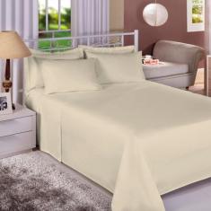 Jogo de Cama Casal Liso 130 Fios Fiori, Creme