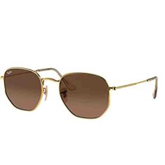 Óculos de Sol Ray-Ban Hexagonal 0RB3548NL 912443 Tam 54 / Ouro - Lentes Marrom Gradiente