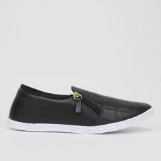 Tênis Slip On Beira Rio Zíper Feminino-Feminino