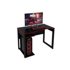 Mesa de Computador Solteiro Gamer ME4161 Preto/Vermelho - Tecno Mobili