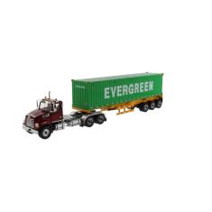 Miniatura Caminhão Container Evergreen Western 4700 1/50