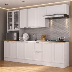 Cozinha Compacta 5 Peças 1 Paneleiro Duplo 2 Aéreos 2 Balcões Soho Cabecasa Madeiramadeira Branco