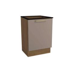 Balcão Cozinha p/Cooktop Botanic M629 top 1 Porta c/Tampo 60cm Nogueir