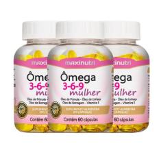 Kit 3 Ômega 3-6-9 Mulher 60 Capsulas Maxinutri