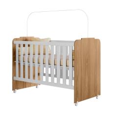 Berço Simples MDF Quarto Infantil Bebê 4 Rodinhas/Rodízios C/ Colchão Amore