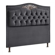 Cabeceira Para Cama De Casal Holanda 1,40 - Veludo Chumbo