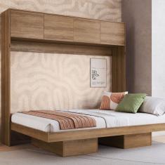 Cama Casal Articulável Horizontal Com Portas 140 Hanover Mel