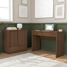 Conjunto De Escritório Com Escrivaninha E Armário Samambaia Cabecasa Madeiramadeira Freijó