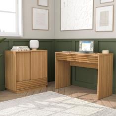 Conjunto De Escritório Com Escrivaninha E Armário Samambaia Cabecasa Madeiramadeira Carvalho