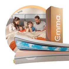 Colchão King Emma Duo Comfort – 10 anos de garantia, conforto de dupla face e suporte ideal para o seu corpo – 193x203cm.