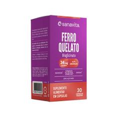 Ferro Quelato Bisglicinato 30 Cápsulas Sanavita