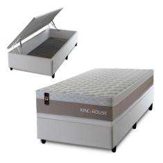 Conjunto Box Baú Sheffield Bege 96x203x72 c/ Molas Ensacadas - King Ho