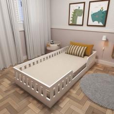 Cama Infantil Montessoriana Solteiro Sol Branco