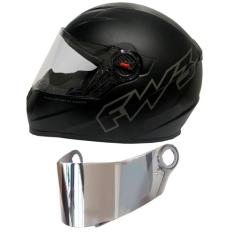 Capacete Moto Fechado Gt Classic Preto Fosco Fw3 + Viseira Cromada FW3