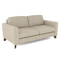 Sofá Sala De Estar Living 3 Lugares 240cm Presley Pés Madeira Linho Off White G52 - Gran Belo