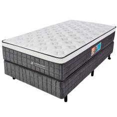 Cama Box com Colchão Solteiro Molas Ensacadas Espuma D33 e Pillow de Visco Power Sleep 88x188cm - BF Colchões
