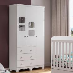 Guarda Roupa Infantil 3 Portas e 3 Gavetas Branco