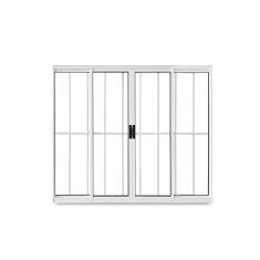 Janela de Correr Abertura Central Exclusiva 4 Folhas Grade Vidro Liso 100x120cm Crv Portas e Janelas Branco
