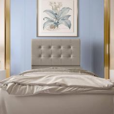 Cabeceira Solteiro 0,90m Atenas Suede Bege Dal Poz Estofados
