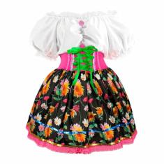 Fantasia Vestido Festa Junina Anarrie Adulto Feminino de Luxo