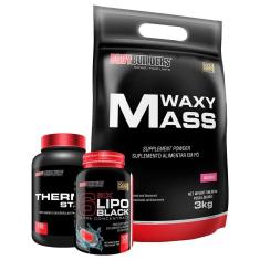 Kit Hipercalorico Waxy Mass 3kg + 6 Six Lipo 120cps + Thermo Start 100cps - Bodybuilders-Unissex