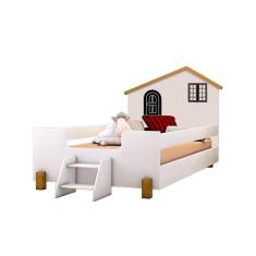 Cama Infantil Belíssima Branca E Preta Com 2 Luminárias E Colchão Divaloto