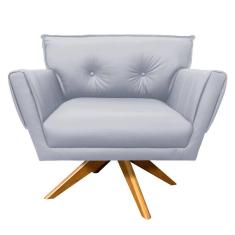 Poltrona Giratória Anitta Corino Cinza