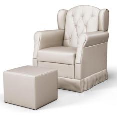 Poltrona de Amamentação com Balanço e Puff Letícia Bege - Phoenix, Beg