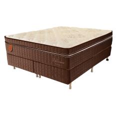 Cama Box Queen Size (Box + Colchão) 158X198X69 Mediterrâneo Prorelax Molas Ensacadas Euro Pillow - Marrom