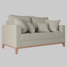 Sofá 2 Lugares Benny Base Pés Madeira Em Linho Cotton - Neros Interior