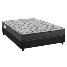 Cama Box Casal: Colchão Anatômico Ortobom D33/Ep Iso 100 Ultra Firme + Base Crc Suede Gray(138X188)