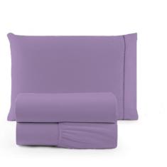 Jogo de Lençol Solteiro 3 Peças Algodão 180 Fios Ponto Palito Percal -