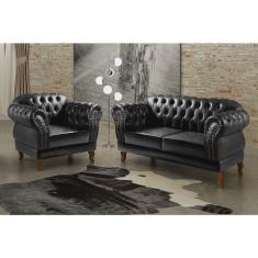 Sofá Dom Pedro 2 e 1 Lugares Decoração Sala Recepção Retrô