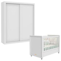 Berço Americano E Guarda Roupa 2 Portas Tutto New Branco Acetinado - Matic