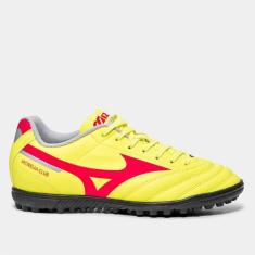 Chuteira Society Mizuno Morelia Club Unissex, Amarelo, Vermelho, 41