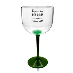 2 Taças Gin com Base Verde Acrílico Personalizada Enfermagem