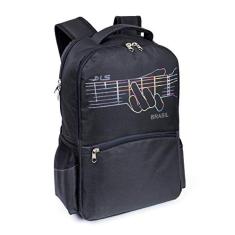 Mochila LS MO4121 com divisão frontal, bolso frontal e 2 bolsos laterais