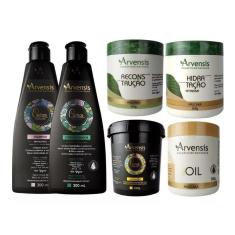 Kit Arvensis Cachos Tec Oil Hidratação Reconstrução 6 Itens