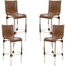 Conjunto de 4 Banquetas JL Haiti em Alumínio