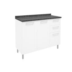 Gabinete De Cozinha Modulado Múltipla 6114 3 Portas 2 Gavetas C-tampo Branco - Bertolini