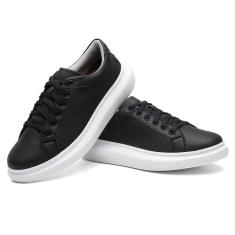 Tênis Casual Masculino Cadarço Liso Conforto Estilo Leve