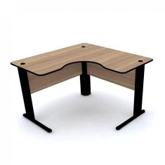 Mesa para Escritório em L Estação de Trabalho 1200 Maxxi Pandin Móveis Preto/Noce Marromlle
