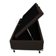 Cama Box Baú Castor Solteiro Corano Marrom 100x200x35cm