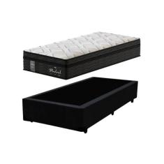 Cama Box Solteiro + Colchão Mola Ensacada Probel Madrid Pillow Euro So