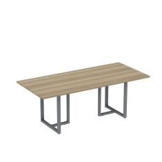 Mesa De Reunião Retangular 200x90cm Mr2000p25tub Noce Naturalle-grafito