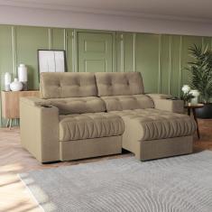 Sofá 230cm Com Porta Copos Retrátil E Reclinável Premier Fendi