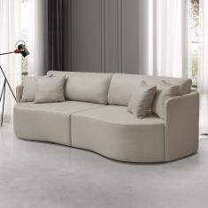 Sofá 3 Lugares 222cm Dakota Moderno Bege