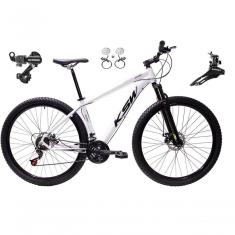 Bicicleta Aro 29 Ksw Xlt 24v K7 Câmbios Shimano Freio Hidráulico Garfo Trava - Branco Tam.19